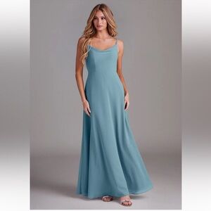 Azazie Daenerys Moody Blue Bridesmaid Dress Size A12